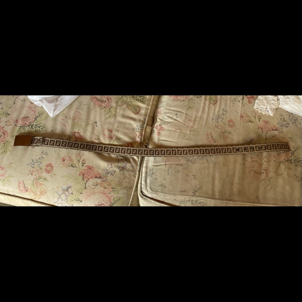 Fendi Zucca Monogram Silver Plaque FF Belt - Picture 6 of 6